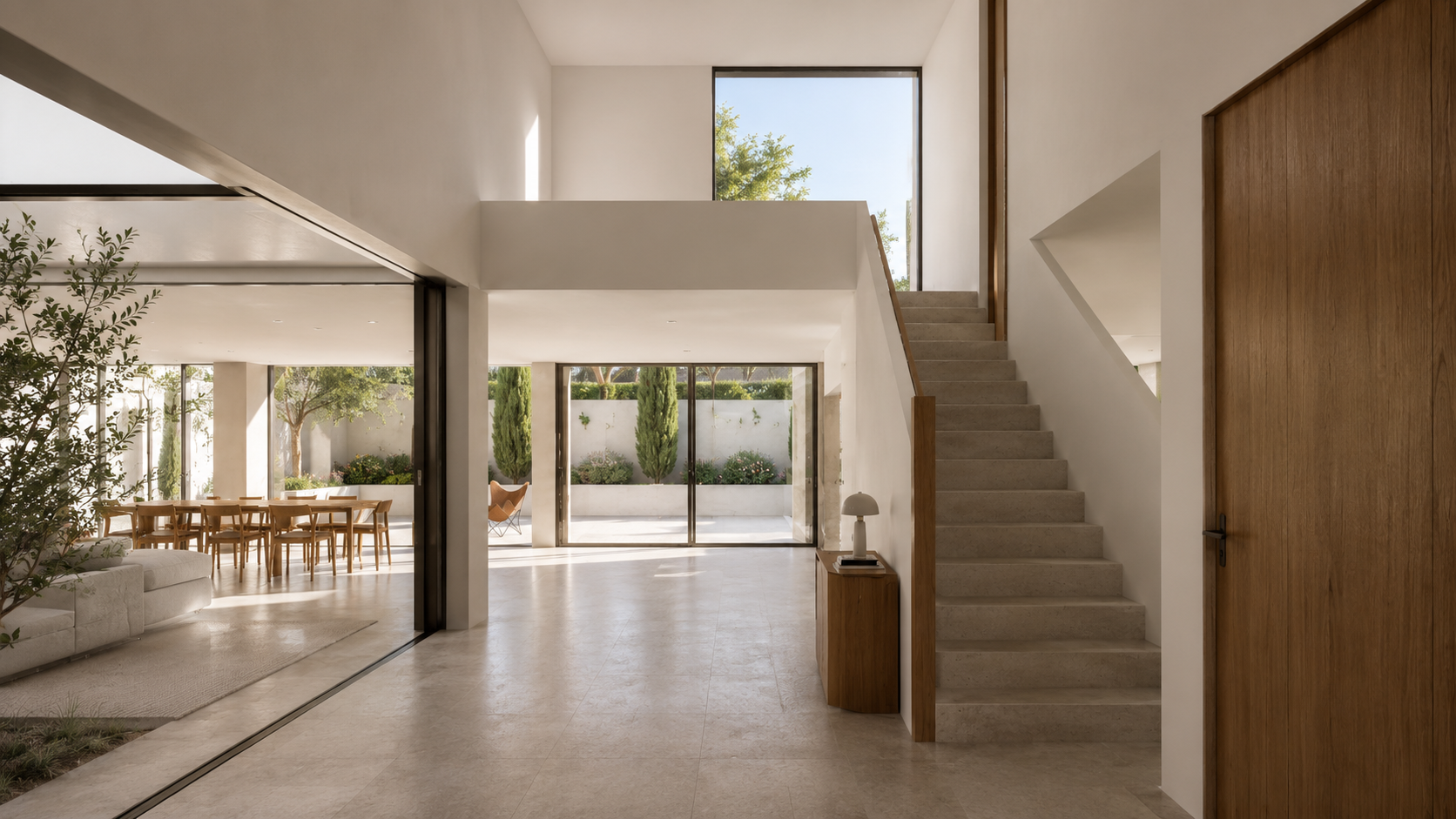 Entrance hall — double-height arrival and visual continuity
