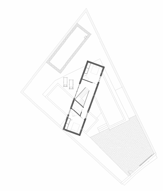 Site plan — plot layout, pool position and modular footprint