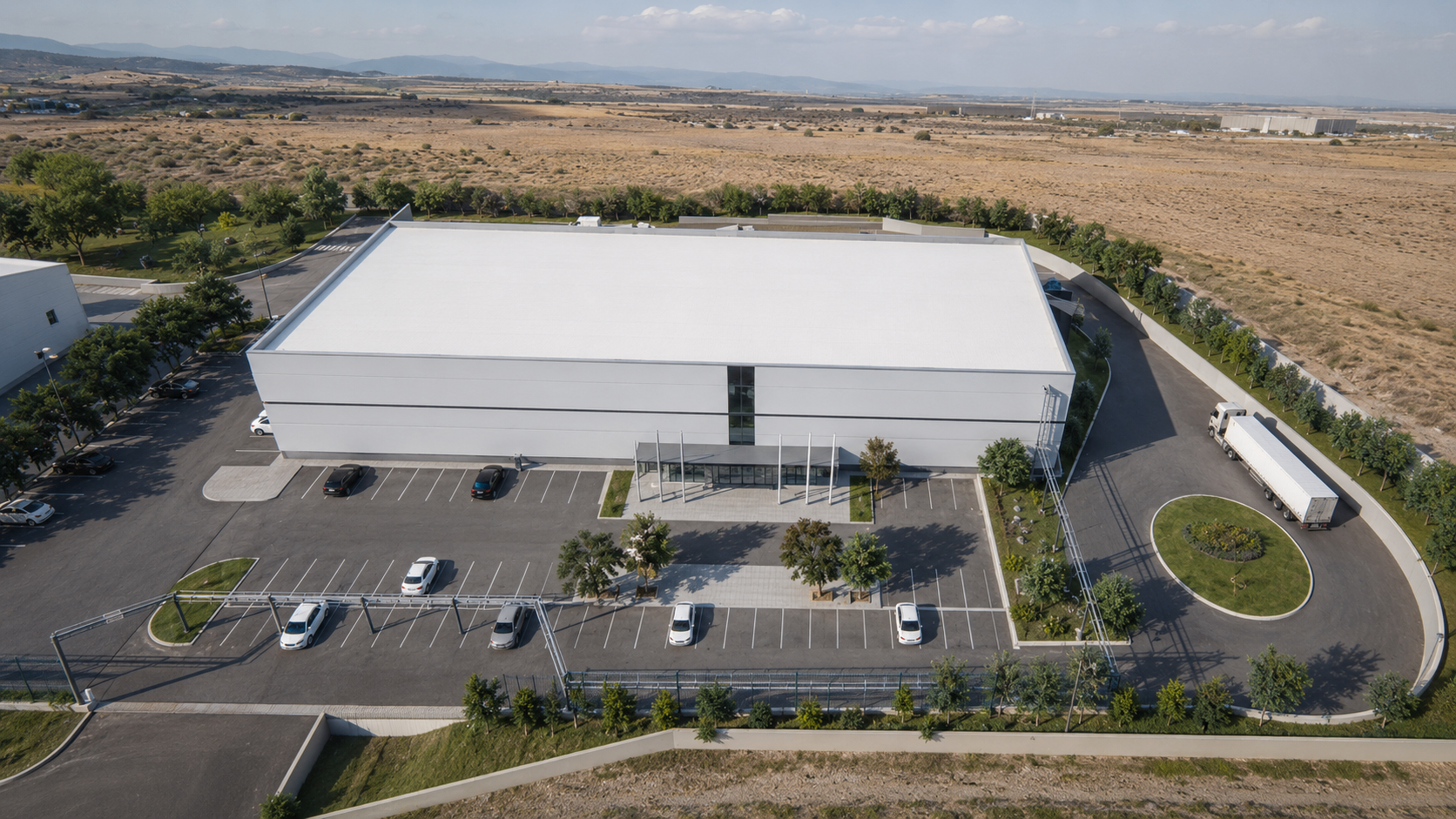 Aerial overview — logistics footprint and site context