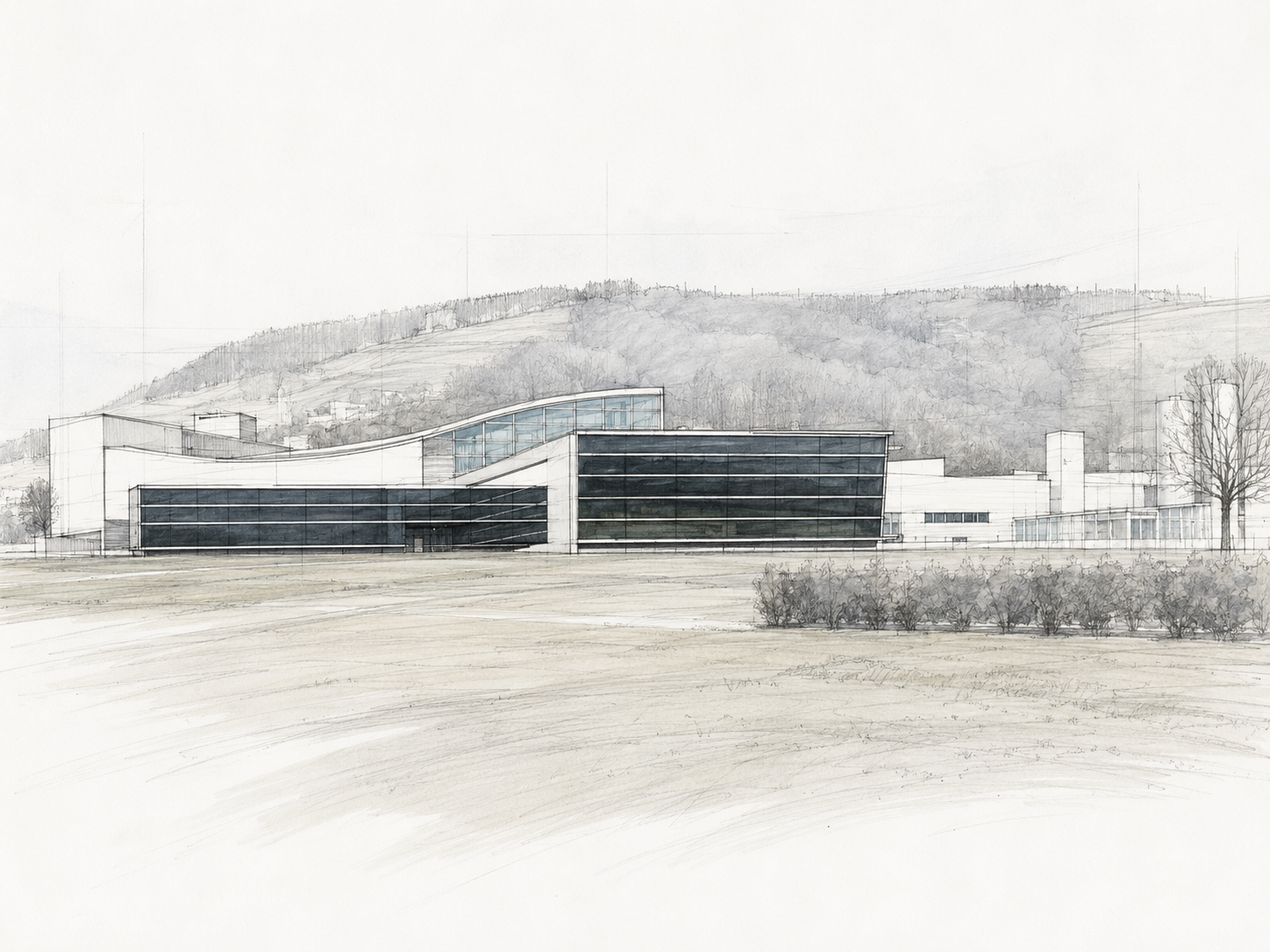 Architectural sketch — landscape elevation